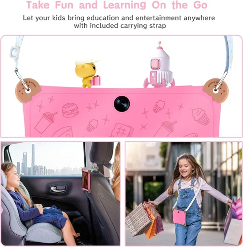 Vista 5 de Tablet infantil 2025, tableta de 8 pulgadas para niños, 6 GB+32 GB, WiFi 6, control parental, cámara doble, tabletas para niños pequeños con funda a