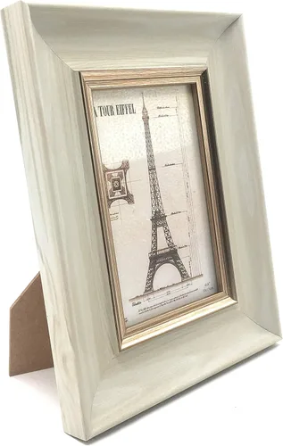 allgala Paquete de 3 marcos de fotos de escritorio de imitación de madera con cara de cristal, 4 x 6 pulgadas, estilo beige - HD61034