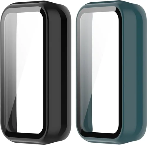 Vista 13 de E ECSEM Funda compatible con Amazfit Band 7 Frame PC Funda protectora con película de vidrio templado para Amazfit Band 7 Smartwatch Protectores