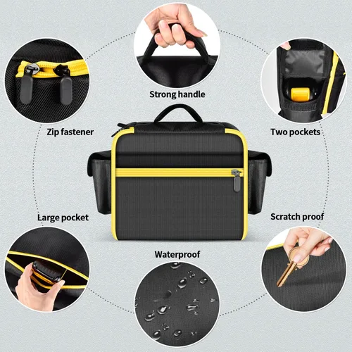 Vista 2 de Funda para compresor de aire compatible con el inflador de neumáticos DEWALT 20V MAX DCC020IB, organizador de almacenamiento de herramientas