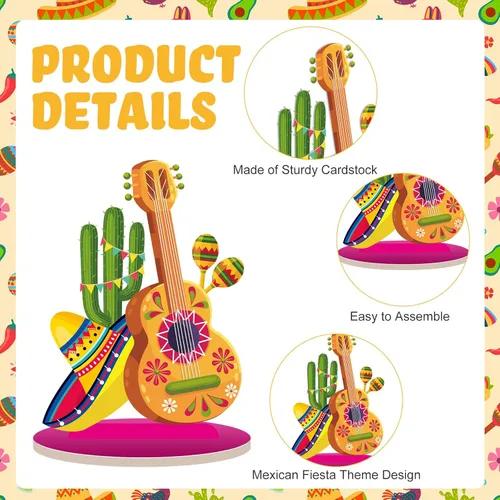 Vista 3 de Namalu Centro de mesa de fiesta mexicana, 18 piezas, decoración de mesa de Cinco de Mayo, centro de mesa de temática mexicana para mesas