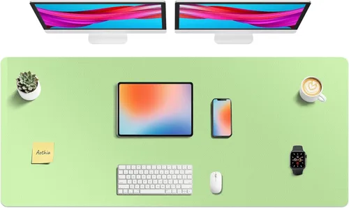 Vista 41 de Aothia - Protector de escritorio de cuero sintético grande, base antideslizante para mouse y superficie para escribir, impermeable, fácil de Agua