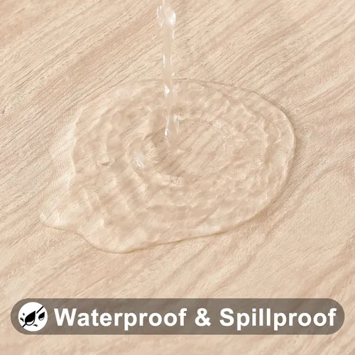 Vista 4 de Smiry Mantel redondo de pícnic, fundas de mesa elásticas impermeables para mesas de 18 a 24 pulgadas, manteles de vinilo con parte trasera