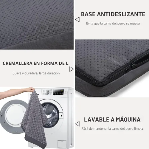 Vista 6 de KSIIA Alfombrilla de Cama para Jaula de Perro Impermeable para Jaula, Cama de Terciopelo Rosa Suave para Perros Medianos con Funda Lavable Negro