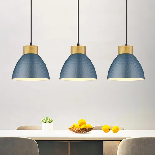 Vista 10 de Farmhouse Metal Pendant Light Fixture, 10.2" White Kitchen Island Lights, 55" Adjustable Height Modern Pendant Lighting for Kitchen Island Bar Sink