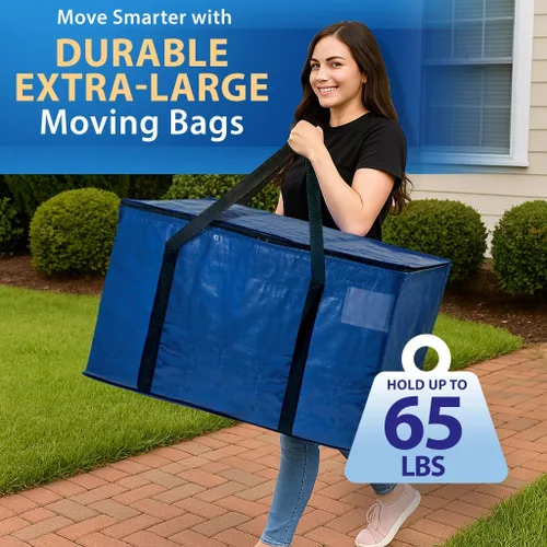 Vista 2 de ClearSpace Bolsas de mudanza resistentes o bolsa de almacenamiento, cajas grandes para mudanzas con correas de mochila, cremalleras y asas