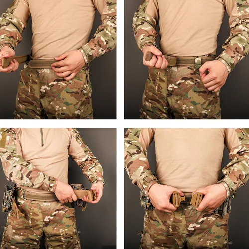 Vista 5 de YAKEDA Molle - Cinturón de batalla con accesorios – Cinturón táctico de combate Airsoft resistente (8 piezas)