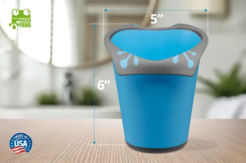 Vista 3 de Vaso de baño de plástico (27.1 fl oz, 27 onzas líquidas) Enjuague en cascada, fabricado en Estados Unidos (azul)