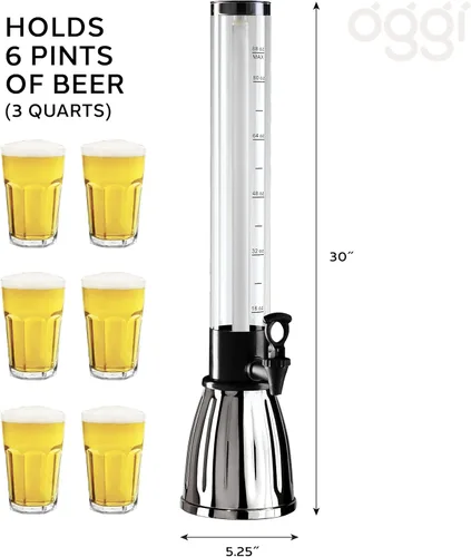 Vista 3 de Oggi - Dispensador de cerveza con espiga EZ-Pour, 2.75 cuartos de galón, color negro