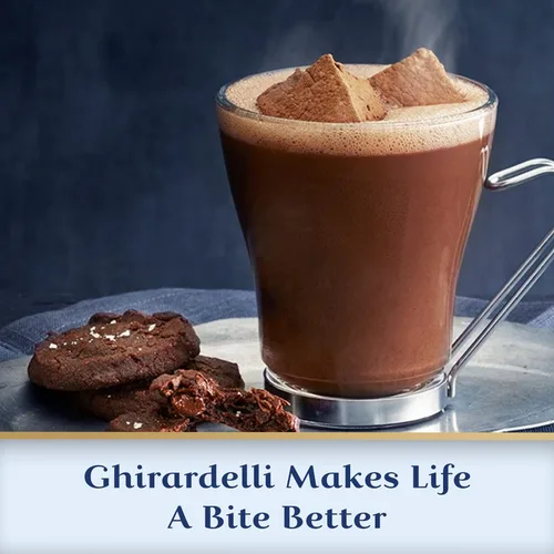 Vista 8 de Ghirardelli Mezcla doble de chocolate caliente de cacao, paquetes de 0.85 onzas (paquete de 25) con cuchara de cacao
