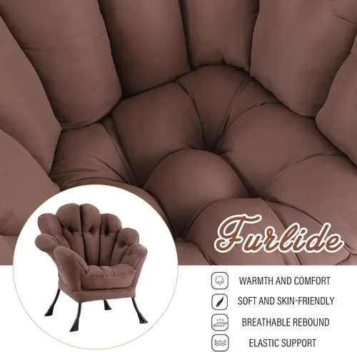 Vista 45 de Silla Lazy con otomana, silla moderna con reposapiés plegable, silla de acento de salón, cómoda silla de lectura para dormitorio, estudio, sala