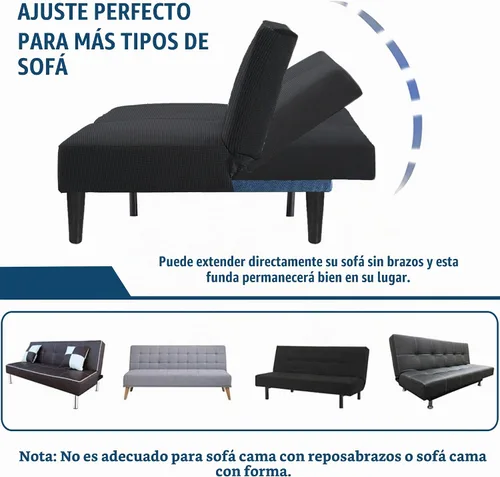 Vista 6 de Funda impermeable para futón sin brazos, funda de colchón para sofá cama, tamaño matrimonial, protector de muebles suave y elástico para mascotas