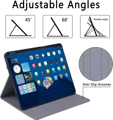 Vista 7 de HFcoupe Stitch - Funda para iPad Air 13 2026 M4 / 2025 M3 / 2024 M2, iPad Pro 12.9 6ª 5ª 4ª 3ª generación, soporte para lápices, soporte