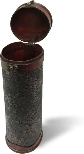 Vista 3 de Allgala Caja de madera para botella de vino con acabado antiguo, 4 botellas, HD90201