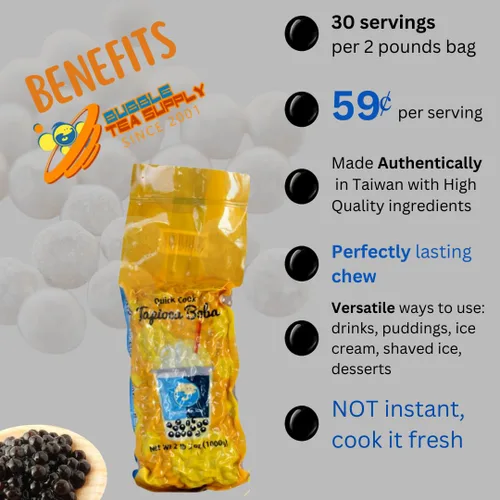 Vista 6 de BUBBLE TEA SUPPLY At Home - Jarabe de maracuyá té negro [40-45 bebidas] Kit de té de burbujas para principiantes, juego de regalo de té de burbujas