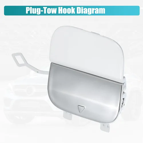 Vista 6 de uxcell Tapa de gancho de remolque de parachoques delantero para Mercedes-Benz GLE 63 2016-2019 No.A1668857222 Blanco