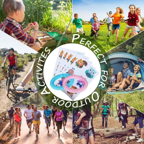 Vista 7 de BuggyBands Paquete de 120 calcomanías de parches de mosquitos para niños y adultos, calcomanías resellables con 2 pulseras de mosquitos, calcomanías