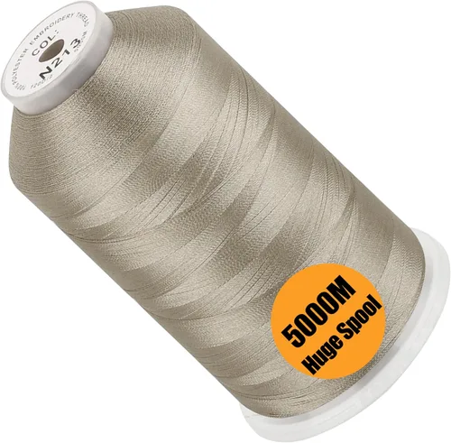 Vista 127 de New brothread - Bobina única de 5000 m de hilo de poliéster para máquina de bordar de 40WT para máquinas comerciales y domésticas - Verde opalino