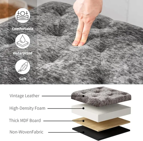 Vista 94 de Joveco Banco otomano de almacenamiento rectangular de tela, reposapiés, 24 pulgadas, moderno, copetudo, para dormitorio, asiento para entrada