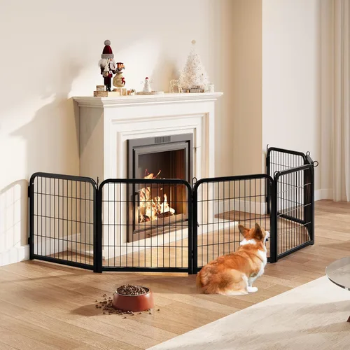 Vista 3 de Yaheetech Corralito para perros, 24 pulgadas, 2 paneles, corral para perros para interiores, resistente, corral de ejercicio para cachorros, valla