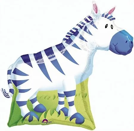 Zebra Jungle Animal Shape 30" Globo Mylar Fiesta de Cumpleaños Zoológico Safari Circo