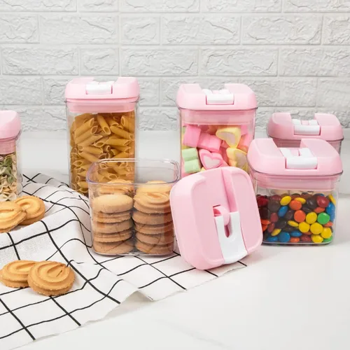 Vista 6 de U-QE Juego de recipientes herméticos para almacenamiento de alimentos, 10 recipientes de plástico transparente sin BPA con tapas de fácil bloqueo