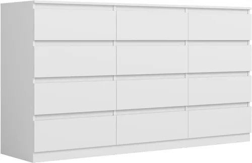 Vista 19 de Spaco Cómoda negra para dormitorio, cómoda moderna de 6 cajones con cajón profundo, amplia cómoda de almacenamiento, muebles organizadores
