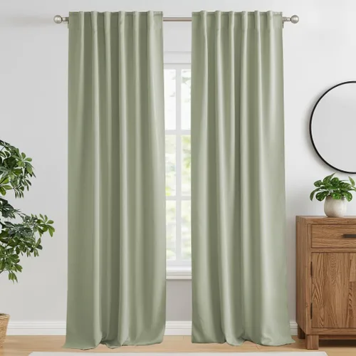 Vista 185 de RYB HOME Cortinas 100% opacas para autocaravana, aislamiento térmico, oscurecimiento total de la habitación, cortinas reductoras de ruido