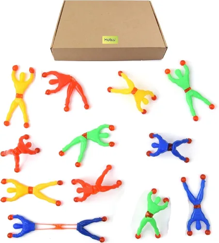 40 piezas de rastreador de ventana para hombre, figura de acción pegajosa multicolor para escaladores de pared, juguete elástico adhesivo para