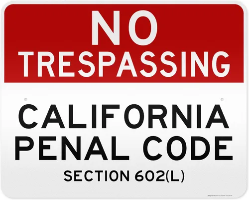 Vista 20 de No Trespassing California Penal Code Section 602 (L), 7 x 10 pulgadas, aluminio 040 libre de óxido, resistente a la decoloración, fabricado