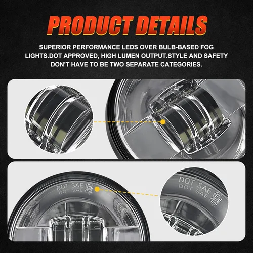Vista 2 de Road King Passing Light 4.5 LED Lámparas antiniebla para motocicletas Bombilla auxiliar Proyector de motocicleta Lámpara de conducción (Plata)