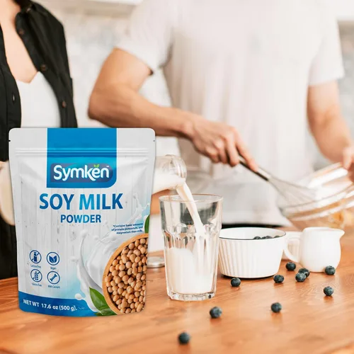 Vista 8 de SYMKEN Leche de soja en polvo sin azúcar, 17.6 onzas (17.64 oz) Vegana Alta en proteínas Sin gluten Sin lactosa Sin OMG A base