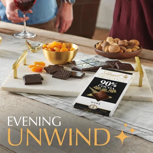 Vista 8 de Lindt EXCELLENCE Barra de chocolate negro con 90% de cacao, caramelo de chocolate negro, 3.5 onzas (paquete de 12)