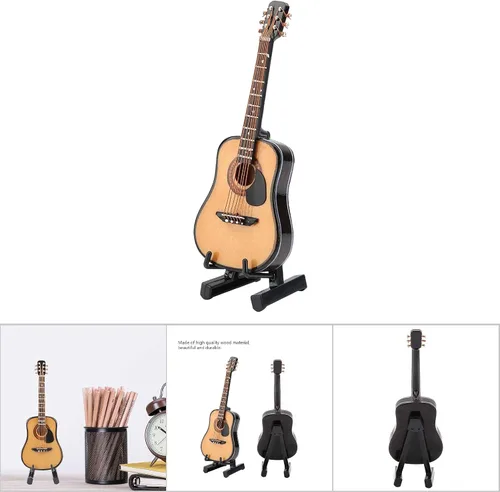 Vista 7 de Mini guitarra modelo de guitarra, modelo de guitarra en miniatura hecha a mano, para mesa de oficina, escritorio en casa (3.9 in)