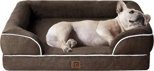 Vista 116 de EHEYCIGA – Cama ortopédica impermeable para perros pequeños, de espuma viscoelástica tipo caja de huevos, con bordes elevados y base antideslizante