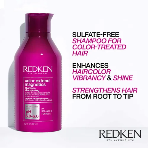 Vista 4 de Redken Color Extend Magnetics Shampoo & Conditioner For Color-Treated Hair - Gently Cleanses & Protects Color With Amino Acid