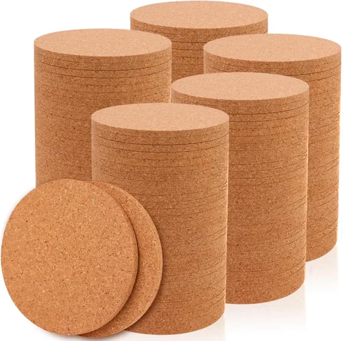 Juego de 200 posavasos de corcho a granel para bebidas absorbentes de 4 pulgadas, juego de posavasos redondos resistentes al calor, tapete de bar