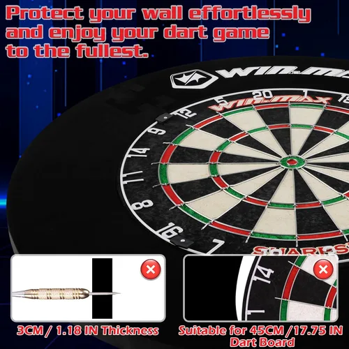 Vista 4 de WIN.MAX Tablero de dardos con punta de acero para adultos, juego de dardos con punta de acero con 12 dardos de metal