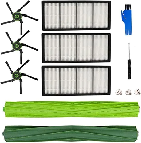 Kit de piezas de repuesto para Roomba s9 9150 s9+s9 Plus 9550 Series Robot Aspirador, 2 Cepillos de goma multisuperficie, 3 filtros 3 cepillos