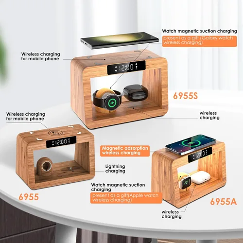 Vista 7 de Wireless Charging Station, 3 in 1 Fast Charging Station for Samsung, Compatible with Galaxy S23/S22/21/20/10,Note20/10,Z Fold/Flip 5/4,Galaxy Watch