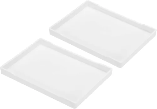 Vista 8 de PATIKIL Bandeja de comida rápida de 8 x 6, paquete de 2 bandejas rectangulares reutilizables reciclables multiusos para restaurante, cocina en casa