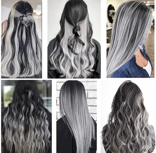 Vista 7 de 12 extensiones de cabello multicolor con clip para niños, accesorios para el cabello de fiesta para niñas y mujeres, 21 pulgadas de cabello largo