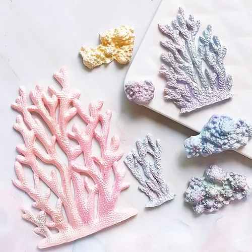 Vista 4 de Molde de silicona para fondant de temática marina, diseño de cangrejo, forma de cangrejo de coral, herramientas para hornear hechas a mano