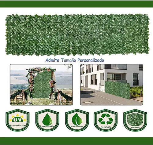 Vista 6 de Artificial Hedge Garden Wall Covering Fake Leaves Trellis Artificial Leaves Screening Artifical Screen Garden Ivy Wall Panel Vine