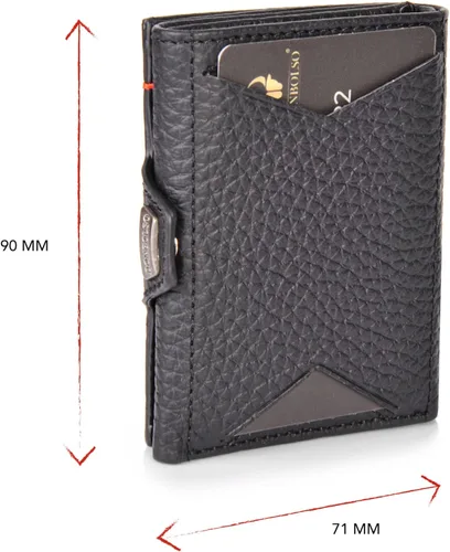 Vista 6 de DONBOLSO Wallet NextGen I - Cartera delgada moderna sin bolsillo para monedas, hasta 11 tarjetas, Napa granulada negra, Classic