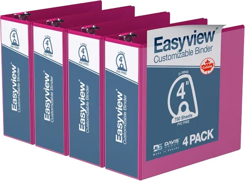 Vista 33 de Easyview - Carpetas prémium de 3 anillas con cubiertas transparentes y anillos en D, carpetas para escuela u oficina, 1 pulgada, paquete de 6