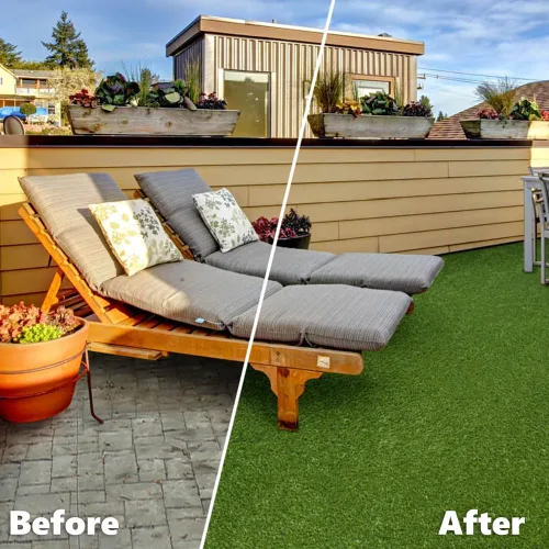 Vista 6 de Alfombra de césped artificial de 0.8 pulgadas, para interior y exterior, para jardín, césped sintético, para césped, alfombra de césped artificial