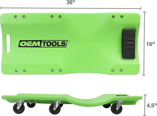 Vista 2 de OEMTOOLS 24977 - Enredadera de mecánico de 36 pulgadas con reposacabezas, enredadera de perfil bajo, enredadera automotriz, capacidad de peso de 350