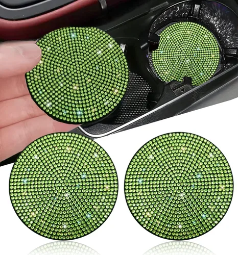Vista 11 de NBTEPEM 2 posavasos de auto con diamantes de imitación, 2.75 pulgadas, antideslizantes, a prueba de golpes, universal, a la moda, para auto