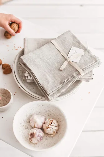 Vista 8 de Pure 100% Linen Flax Washcloths - 4-Pack Natural Linen Dish Towels and Dish Cloths Set - Tea Towel Cloth Napkins - Small Hand Towels for Kitchen